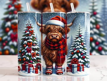 Dm Crafting Tumblers Christmas Tree Highland Cow Tumbler